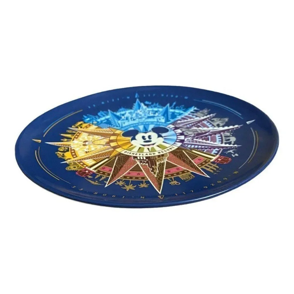 Disney Parks Disneyland Dessert Plate Mickey Compass Ferris Wheel California NEW